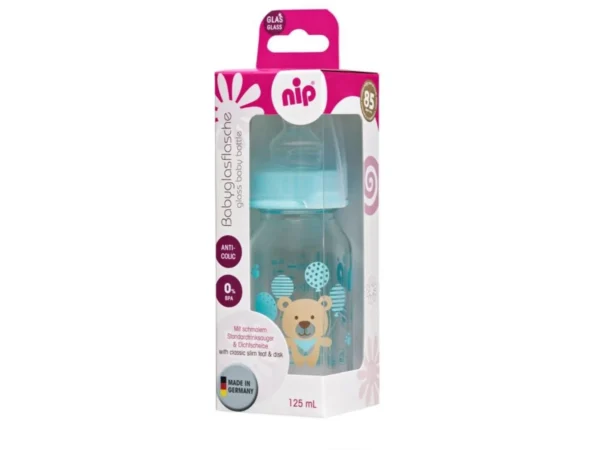 NIP Staklena Flašica za dečake, 125ml, 0M+